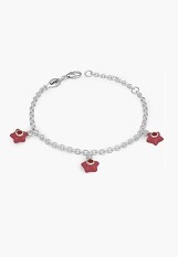 very nice small silver enamel January baby birthstone bracelet